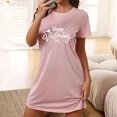 thumbnail image 2 of Pyjama de Fête Nuptiale pour Femmes, Chemise de Nuit Confortable à Manches Courtes, Chemises de Sommeil, Tenue d'Intérieur, Courte Robe de Nuit, Mignonne Robe de Maison à Motif, Tenue d'Intérieur, Chemise de Nuit P, 2 of 5