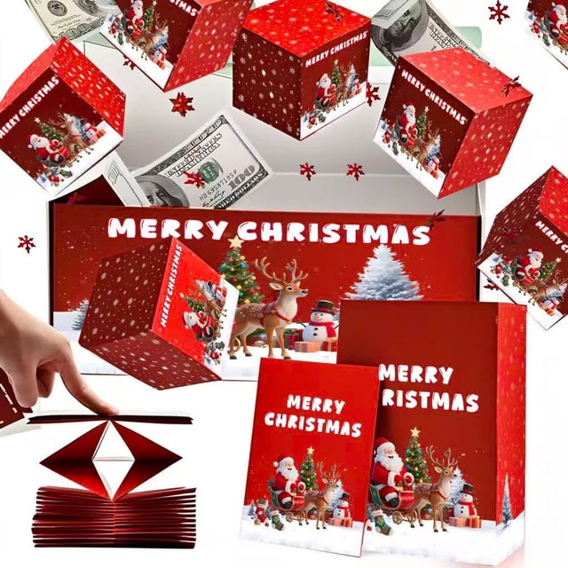 Fridja Clearance Merry Christmas Surprise Box Gift Box Creating Surprising Gift Red Envelope Bouncing Romantic Gift Box