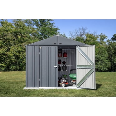 Arrow Elite - Abri de rangement en acier, 10 x 8, anthracite