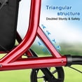 thumbnail image 4 of WalkMate Déambulateur à Roulettes pour Aînés avec Porte-Gobelet, Bouton Amélioré à Pression du Pouce pour le Réglage de la Hauteur, Aide à la Marche Pliable Légère avec Roues de 8 Pouces, Siège et Dossier Rembourré, Rouge, 4 of 9