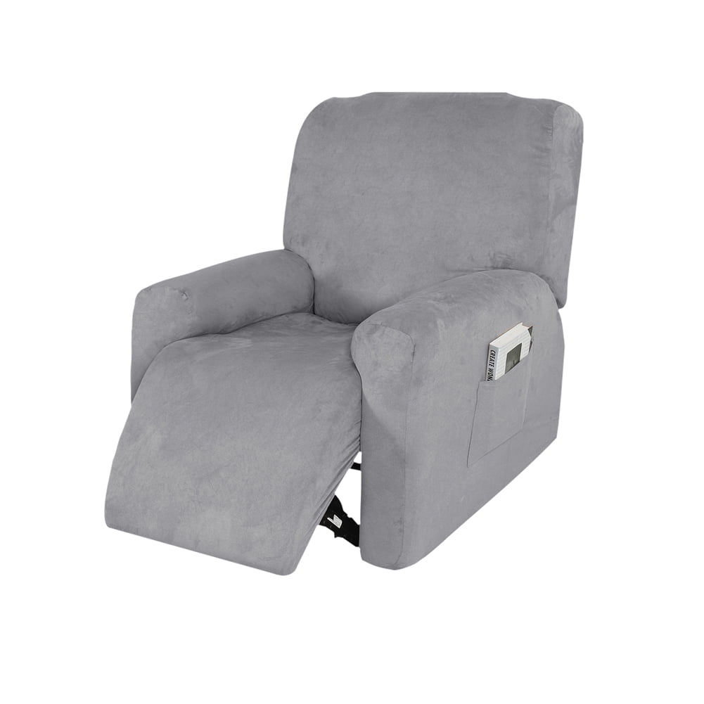 Amdohai Housse de Sofa Extensible Imperméable en Suède pour Fauteuil Recliner, 4 Pcs Séparées
