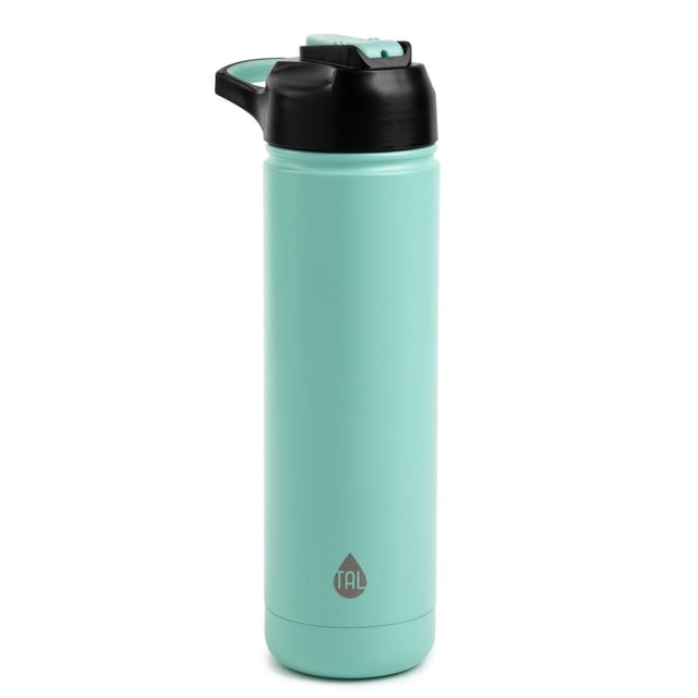 TAL Gobelet Ranger Flip à Double Paroi Isolé en Acier Inoxydable, 26 Oz, en turquoise Pâle Mat avec Couvercle Rabattable à Vis Noir et Poignée de Transport Ergonomique, Conçu pour la Rétention de la Température et une Hydratation Sans Condensation, Convient au gym, aux Aventures en Plein Air et à l'Usage Quotidien.