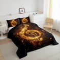thumbnail image 3 of Musical Note Comforter Set Queen Size,Fashion Music Theme Starry Glitter Bedding Set 3 Pcs for Teens Adults,Romantic Neon Golden Sequins Print (Not Real) Down Comforter,2 Pillowcases, 3 of 6