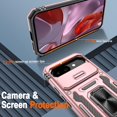 thumbnail image 5 of KOMI for Google Pixel 9A Case with [2 Pack] HD Screen Protector + Slide Camera Cover, 360° Rotation Ring Kickstand [Military Grade] Shockproof Protective Phone Cover for Pixel 9A Rose Gold, 5 of 5