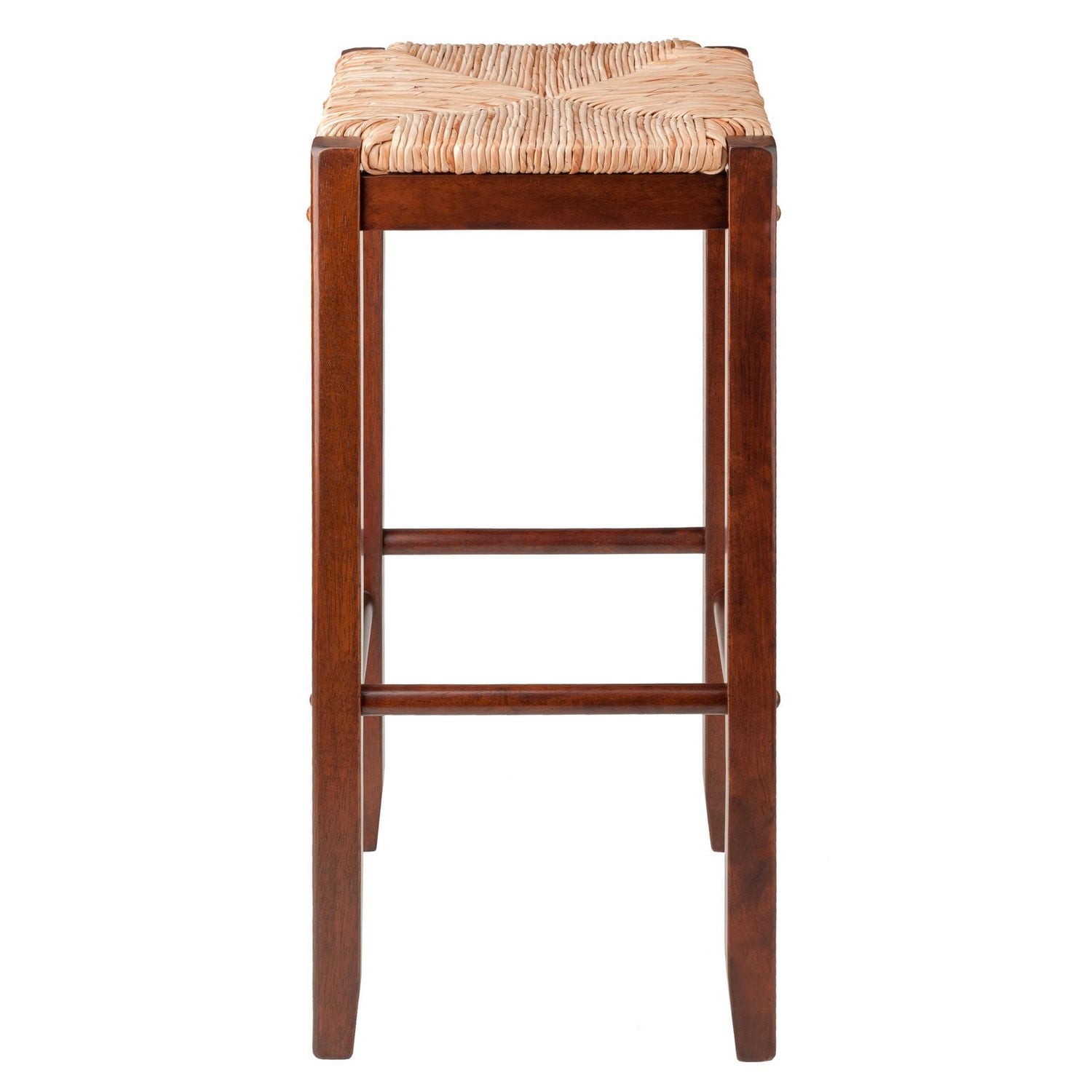 Winsome Kaden Rush Seat Bar Stools, 2-Pc Set, Walnut