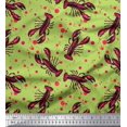 thumbnail image 1 of Soimoi Modal Satin Fabric Dot & Lobster Ocean Decor Fabric Printed Yard 42 Inch Wide, 1 of 3