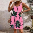 thumbnail image 4 of Ovzne Robes pour Femmes 2025 Robe de Plage Mode Été pour Femmes Robe de Plage avec Poches Imprimée Sans Manches Col en V Grande Taille Robe Maxi Imprimée Liquidation, 4 of 7