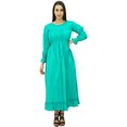 thumbnail image 2 of Bimba Robe Maxi Longue Décontractée en Coton pour Femme à Taille Smockée, 2 of 8