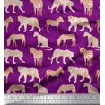 thumbnail image 1 of Soimoi Purple Velvet Fabric Tiger,Leopard & Wild Animal Printed Craft Fabric by The Yard 58 Inch Wide, 1 of 1