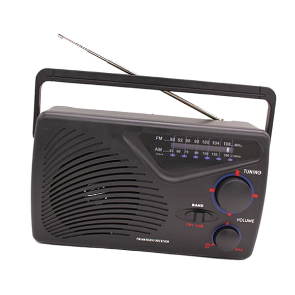 Bunblic Portable Radio Transistor Radio Elderly Retro Design Tabletop with Handle Multifunctional Decor Easy to Use Indoor Home FM AM