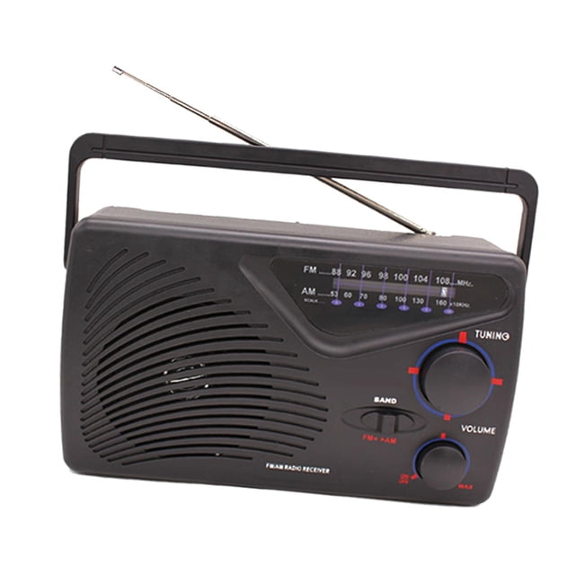 Bunblic Radio Portable Transistor Radio Personnes Âgées Design Rétro de Table avec Poignée Décor Multifonction Facile à Utiliser Intérieur Maison FM AM