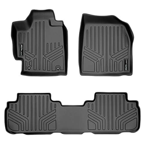 MAXLINER A0038/B0037 Floor Mats for Toyota Highlander Non Hybrid, 2008-2013, 2 Row Set, Black