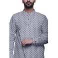 thumbnail image 3 of Atasi Designer Kurta Pajama For Men Printed Angrakha Kurta Set Summer Clothing, 3 of 3