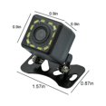 thumbnail image 3 of Dvkptbk Dash Cam Front and Rear Car HD Rear View Camera Reversing Image Night Vision Waterproof LED Car Camera 170 Degrees Wide Angle Night Light 12 Lights Rear View on Clearance, 3 of 5