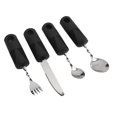 thumbnail image 1 of Arthritic Hands Adaptive Utensil, Wear Resistant Weighted Silverware Black Handle Stable  for Home Hospital, 1 of 7
