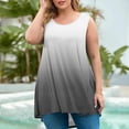 thumbnail image 2 of fatyb Débardeurs pour Femmes Grande Taille Couleur Dégradée Sans Manches Tunique Fluide Décontractée Col Ras du Cou Blouses Amples, 2 of 5