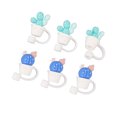 thumbnail image 4 of Straw Cover, Gift Reusable Silicone Straw Toppers Food Grade Sealed Cartoon   For Parties Type A,Type B, 4 of 8