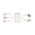thumbnail image 1 of axGear 10 Paquets Plaque Murale 6 Ports Blanc Couvercle de Sortie à Bascule Incassable, 1 of 5