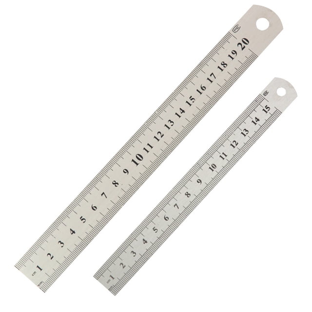 Miangastore 2 Pcs Règle en Acier Inoxydable Règle Double Échelle pour Maison École Bureau (20cm, 15cm Chaque Taille A 1pcs)