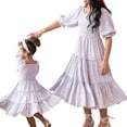 thumbnail image 1 of Fortune Mommy and Me Dresses Matching Set Summer Boho Dress Square Neck Ruffle Sleeves Floral Dress, 1 of 9
