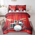 thumbnail image 1 of YST Ensemble de Douillette Grand 7 Pcs, Rouge et Or, Ensemble Complet de Batterie Tout-en-un avec Ensemble de Draps pour Enfants et Adultes, Ensemble de Literie Instrument de Musique Jazz, Ensemble de Lit Réversible Hip-Hop Hippie, 1 of 5