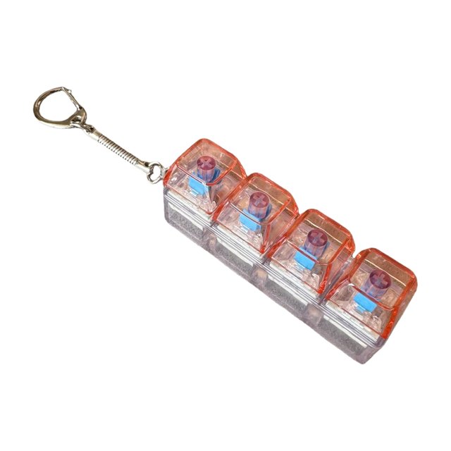 Keyboard Fidget Toy for Adults, Fidget Clicker Decompression Fidget Keychain Stress Relief Presents for Adult to Relief Stress Pass The Time, 1 Pcs, 3.0x0.78x1.0"(F)