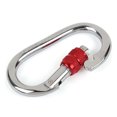 thumbnail image 2 of 25KN Professional Climbing Carabiner Screw Locking Gate Carabiner Heavy Duty O-shape Steel Climbing Buckle Lightweight Hammock Locking Clip for Climbing Rappelling Canyoning Hammock Climbing, 2 of 7