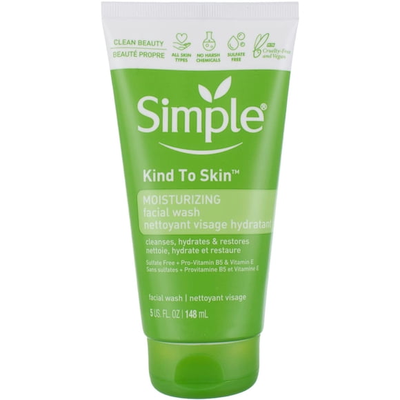 Simple Moisturizing Kind to Skin Face Wash 5 oz (4 pack) (Bundle)