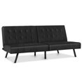 thumbnail image 1 of Costway Canapé-Lit Futon en Cuir PU Convertible Pliant Noir, 1 of 10