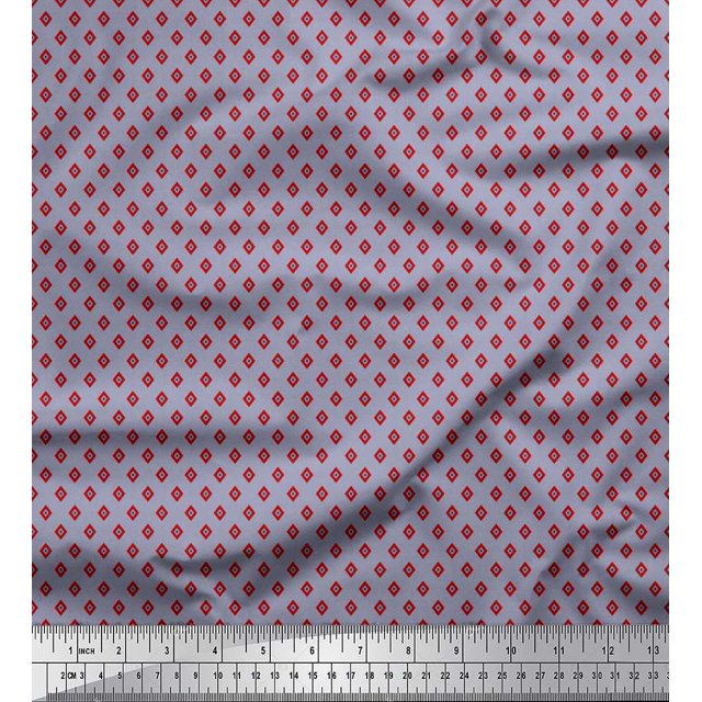 Soimoi Rayon Fabric Diamond Shirting Printed Fabric 1 Yard 42 Inch Wide