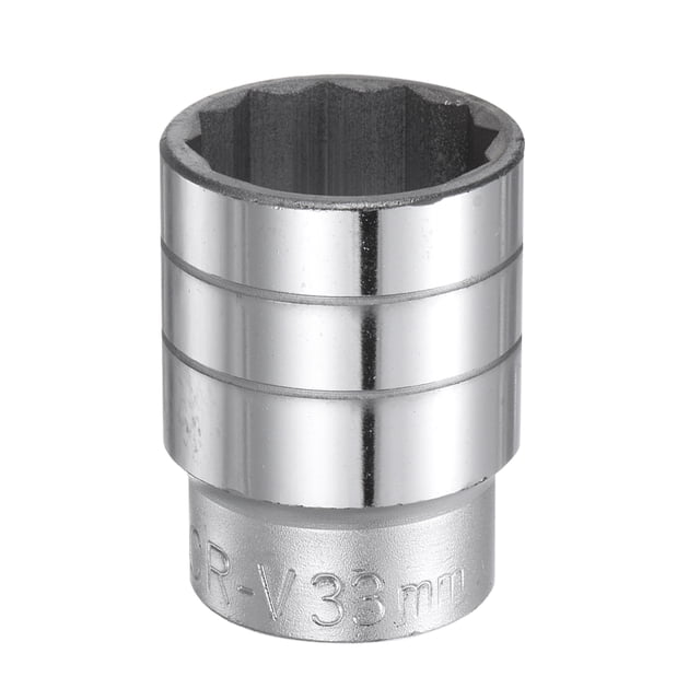 Unique Bargains 33mm 12 Point Shallow Socket 3/4' Drive Standard Metric Chromium Vanadium Steel