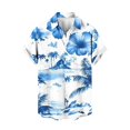 thumbnail image 4 of Pisexur T-shirts pour Hommes, Mode Décontractée Imprimée avec Poche, Boutons, Manches Courtes, Col Rabattu, Chemise de Golf Bleue, 2TG, 4 of 7