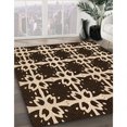 thumbnail image 3 of Ahgly Company Tapis d'Intérieur Lavable en Machine Carré Transitionnel Noir Brun, 5 Pieds Carré, 3 of 7
