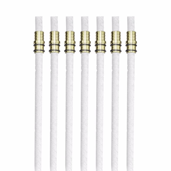 Wine Bottle Torch Kit 7 Pack, Includes 7 Long Life Torch Wicks, Brass Wick Mount