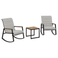 thumbnail image 3 of Mainstays 3-Piece Steel Outdoor Rocker Chat Set, Grey, 3 of 11