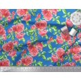 thumbnail image 2 of Soimoi Poly Georgette Fabric Leaves & Peony Floral Print Sewing Fabric Yard 52 Inch Wide, 2 of 5