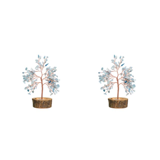 Maytalsory 1/2/3/5 Bonsai Crystal Tree - Exquisite Home Decoration With Natural Charm Wonderful Decoration Handmade light blue 2PCS