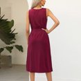 thumbnail image 4 of AherBiu Robe Midi T-Shirt d'Été Décontractée pour Femmes 2024 Sans Manches Confortable avec Fente et Poche, 4 of 6