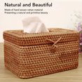 thumbnail image 3 of Multi Functional Rectangle Tissue Box Cover, Rattan Woven Tissue Box Holder, Decorative Tissue Cover with Durable Sturdy for Bathroom Bedroom Living Room Car Office, 3 of 8