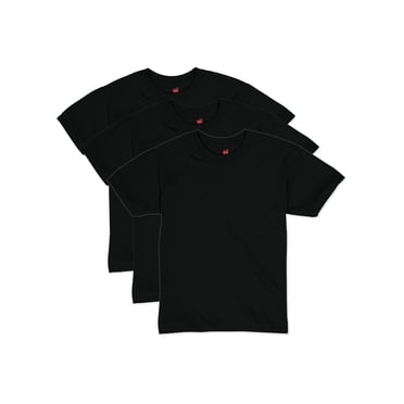 Hanes Boys EcoSmart Short Sleeve Tee Value 3-Pack, XL, Black