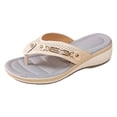 thumbnail image 2 of IUJSOY Womens Slide Sandals Wedge Heel Flip Flops Comfortable Breathable Fashion Slip on Beach Shoes, 2 of 9