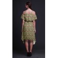thumbnail image 4 of Bimba Robe Midi à Manches Flottantes Épaules Dénudées Imprimé Floral Vert pour Femmes - TTG, 4 of 6