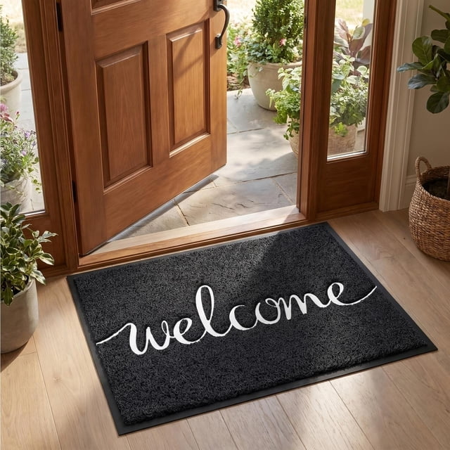 Usloyux Funny Welcome Mats Front Door Mat for Outside Entry, Doormat Outdoor Indoor Entrance Rugs for Home Porch Decor, Heavy Duty Dirt Trap Floor Mat for Entryway Patio Balcony