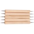 thumbnail image 3 of Double End Tracing Dotting Stylus, Indentation Pens 5Pcs Beech + Stainless Steel Easy To Hold Light Weight  For Imprinting, 3 of 8
