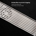 thumbnail image 3 of Linear Shower Drain, 20cm Length 5.5cm Width Stainless Steel Rectangular Bathroom Floor Drain Rectangle Shower Floor Drain Linear Floor Drain for 2.0in Pipe Bad Smell Prevention, 3 of 8