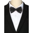 thumbnail image 3 of INSPIRE CHIC Men's Grids Patterned Solid Color Adjustable Pre-tied Bow Tie Black, 3 of 4