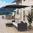 thumbnail image 2 of Outsunny Parasol de Patio Inclinable, Parasol de Jardin de Marché avec Manivelle, Gris Foncé, 2 of 10
