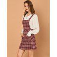 thumbnail image 4 of INSPIRE CHIC Robe Chasuble Trapèze à Carreaux pour Femme avec Boutons Décoratifs, 4 of 7