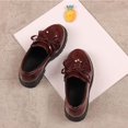 thumbnail image 4 of Mocassins à Plateforme pour Fille, à Enfiler, Chaîne, Talon Épais, Ballerines en Cuir, Bout Rond, Chaussures d'Uniforme Scolaire, Robe, Rouge, 2-3 Ans, 4 of 9