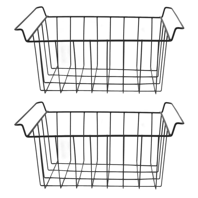 CUITING Freezer Basket 2Pcs Chest Freezer Bins Deep Freezer Wire Basket Storage Bin with Handles Hanging Stackable Chest Freezer Storage Baskets Fwor Pantry Home